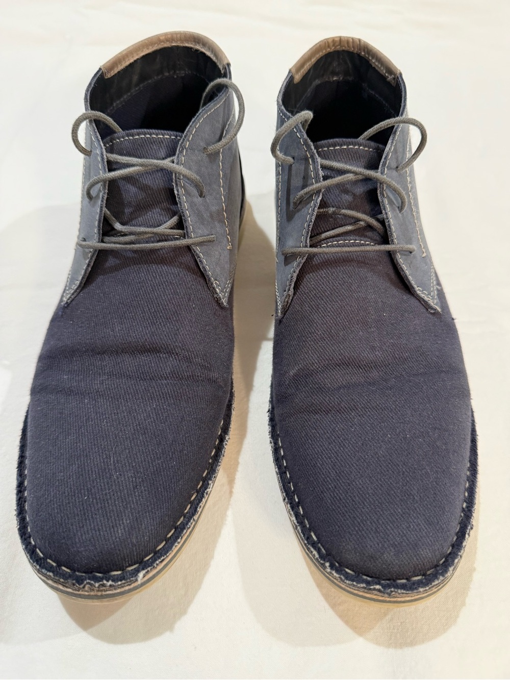 Steve Madden Two-Tone Blue Canvas Chukka Boots